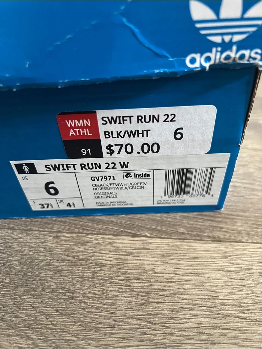 Adidas Swift Run 22 Sneakers Size 6 New